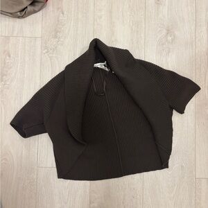 Kenneth Cole Dark Brown Ribbed Shrug